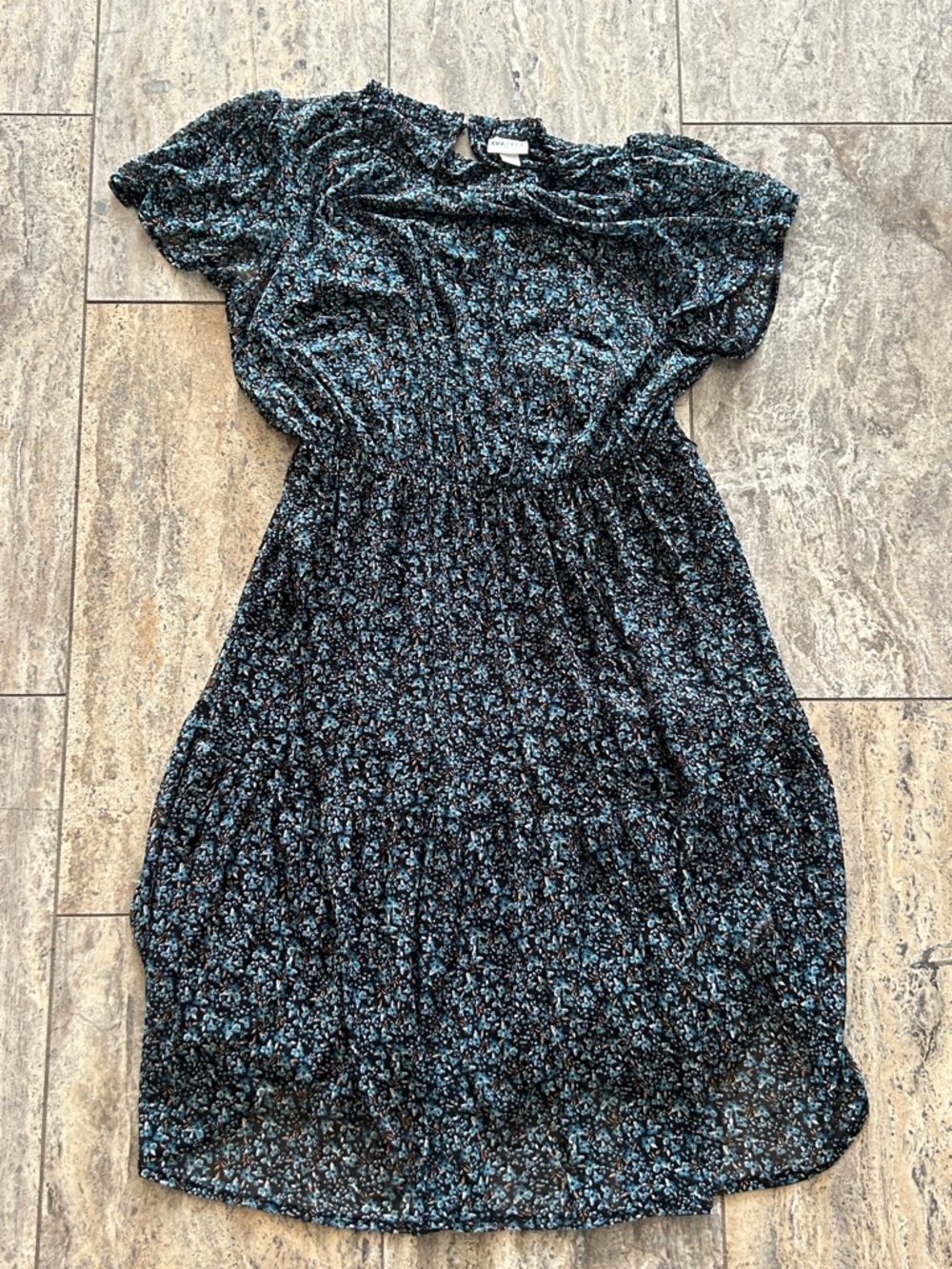 Ava & Viv Black Floral Midi Dress